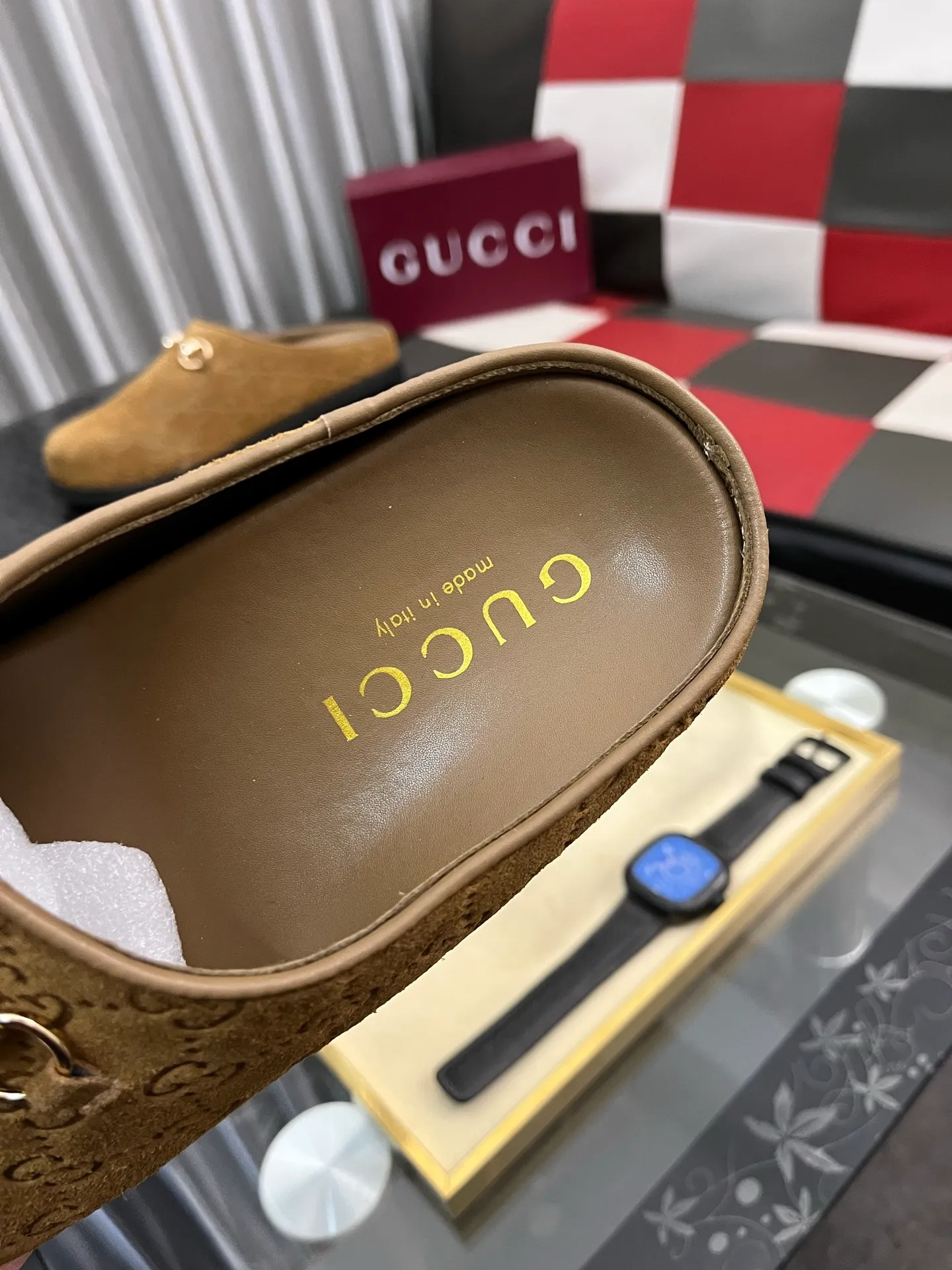 Ex-factory price: 420⌚️⌚️[Gucci] 2025 new season half-slip men's shoes, made of Italian imported first-layer frosted cowhide➕sheepskin lining, original hardware buckle, original combination wear-resistant outsole, real shot 🎬 Very comfortable on the feet, size 38-44